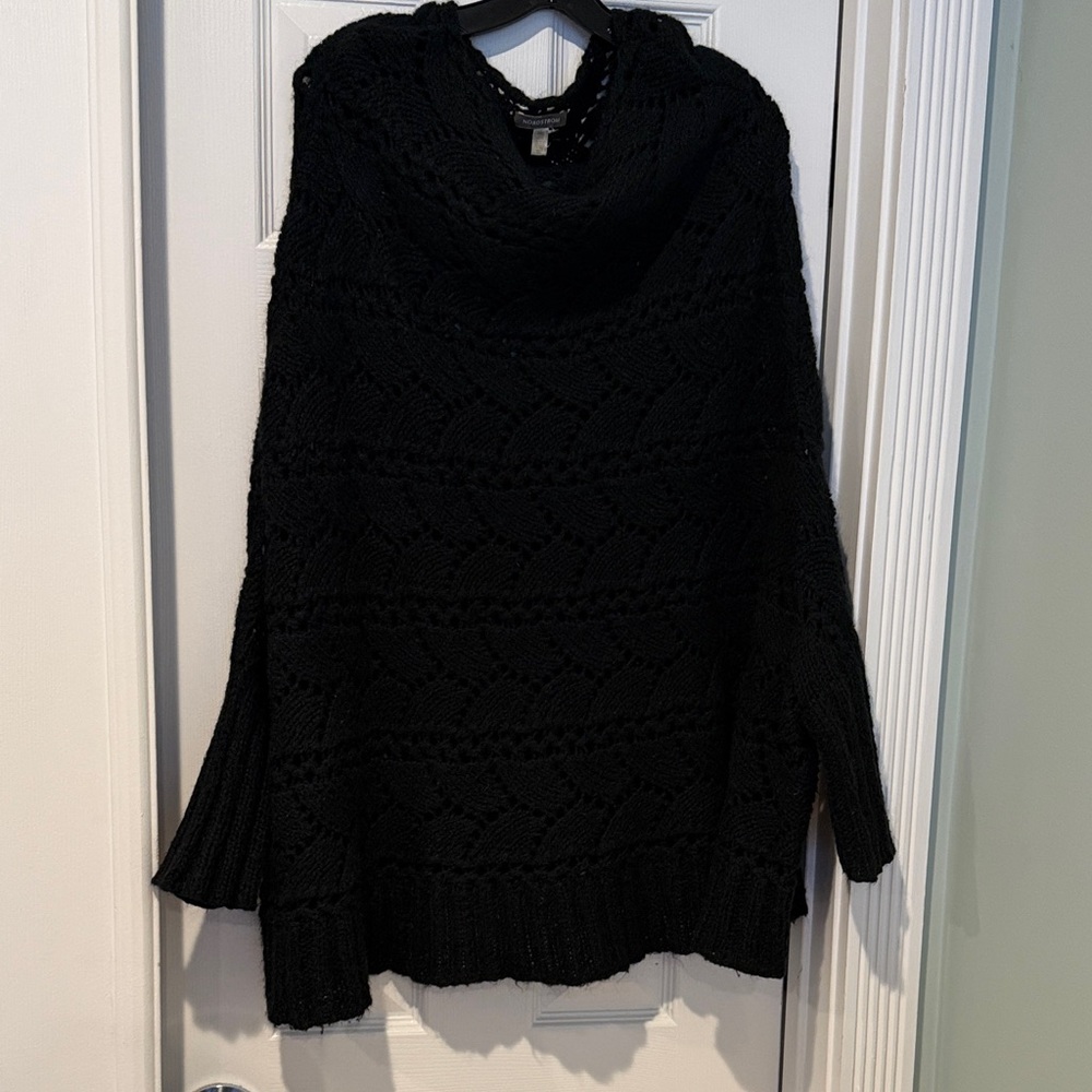 Nordstrom Black Cowl Neck Poncho